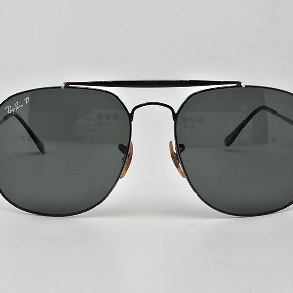 Ray-Ban RB3561 002/58 General Black Frame Polarized G-15 Lens Aviator Sunglasses - Picture 2 of 16